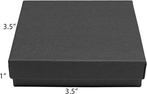 Novel Box® صندوق هدايا مجوهرات مصنوع في الولايات المتحدة الأمريكية باللون الأسود كرافت مع وسادة قطنية قابلة للإزالة مقاس 3.5 × 3.5 × 0.9 (عبوة من 15 قطعة) + حقيبة NB مخصصة in Saudi Arabia