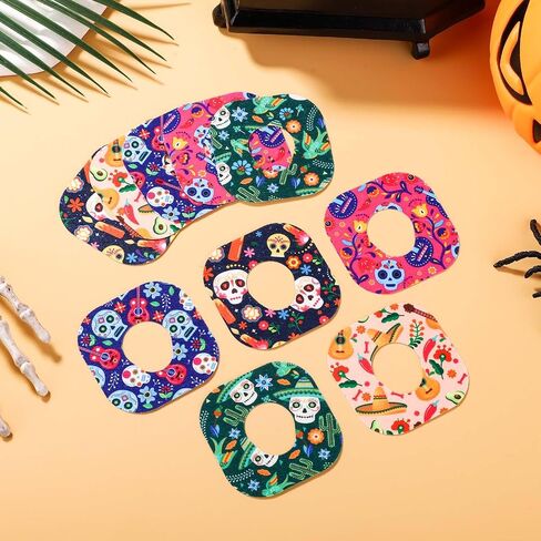 25pcs Adhesive Patches, 5 Styles CGM Sugar Monitor Sensor Patches Waterproof Sensor Covers Sweatproof Over Sensor Stickers Accessories for Dexcom G7 (Day of The Dead) in Saudi Arabia
