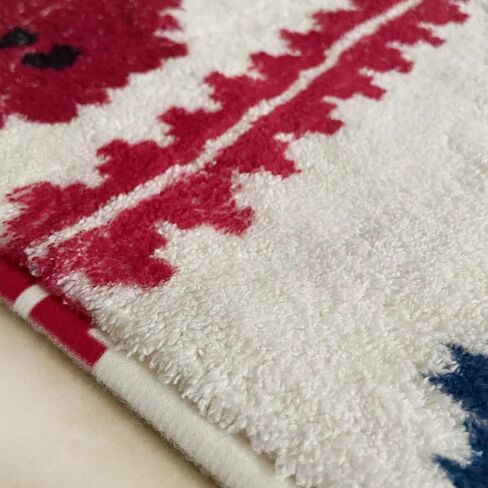 Christmas Area Rug 4X6 Machine Washable Non Slip Area Rugs Carpets for Bed Room, Living Room, Dining Room, Red Square Print in Saudi Arabia