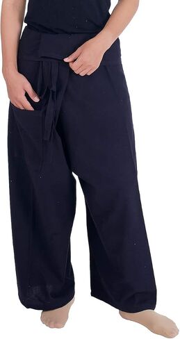 Lannaclothesdesign Women's Lounge Plain Cotton Pants Thai Fisherman Yoga Trousers in Saudi Arabia