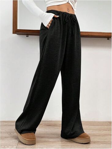 Women's Baggy Sweatpants Drawstring Waist Straight Leg Athletic Pants Long Pants Lounge Trendy in Saudi Arabia