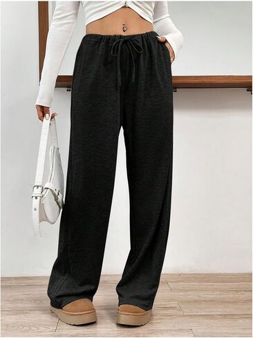 Women's Baggy Sweatpants Drawstring Waist Straight Leg Athletic Pants Long Pants Lounge Trendy in Saudi Arabia