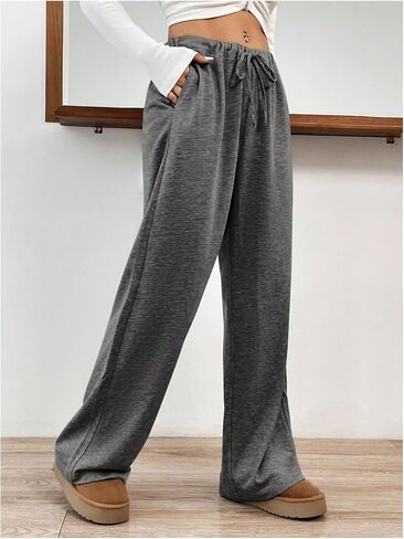 Women's Baggy Sweatpants Drawstring Waist Straight Leg Athletic Pants Long Pants Lounge Trendy in Saudi Arabia