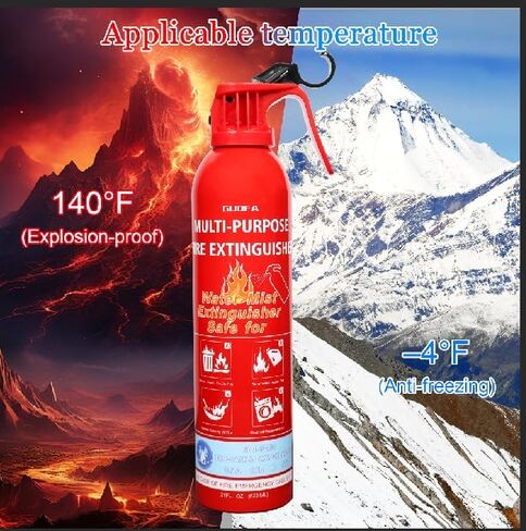 2 Pack Fire Extinguisher with Mount, Portable Fire Extinguisher Suitable for A, B, C, K Fire Types, Easy to Use Water-Based Fire Extinguishers for Home/Car/Boat/Kitchen/Garage (Black, Red) in Saudi Arabia