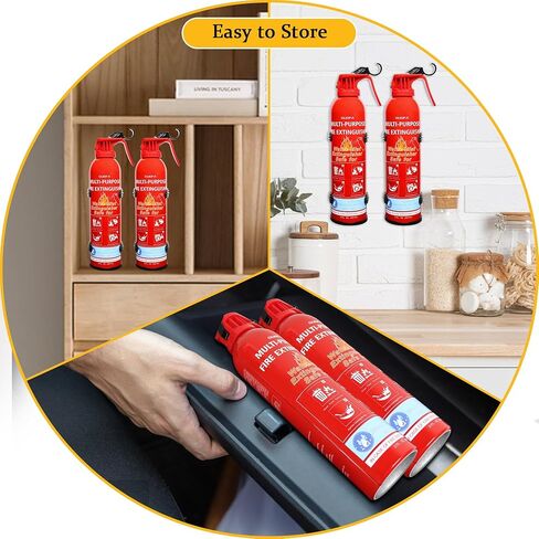 2 Pack Fire Extinguisher with Mount, Portable Fire Extinguisher Suitable for A, B, C, K Fire Types, Easy to Use Water-Based Fire Extinguishers for Home/Car/Boat/Kitchen/Garage (Black, Red) in Saudi Arabia
