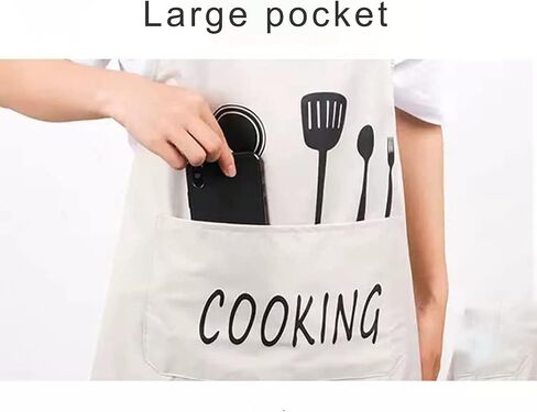 DILLMAN Women Kitchen Apron with Hand Wipe Pockets，Big Pocket,Hand-wiping, Waterproof for Cooking Baking in Saudi Arabia