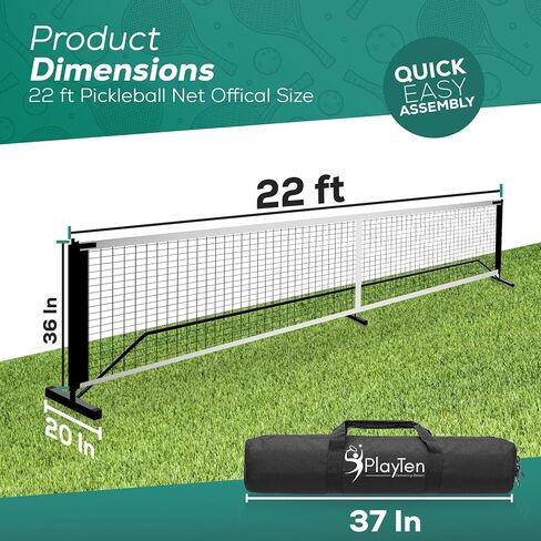 Pickleball Net, Full-Size Tennis Net with Backing, Heavy Duty, Easy to Assemble, Black in Saudi Arabia