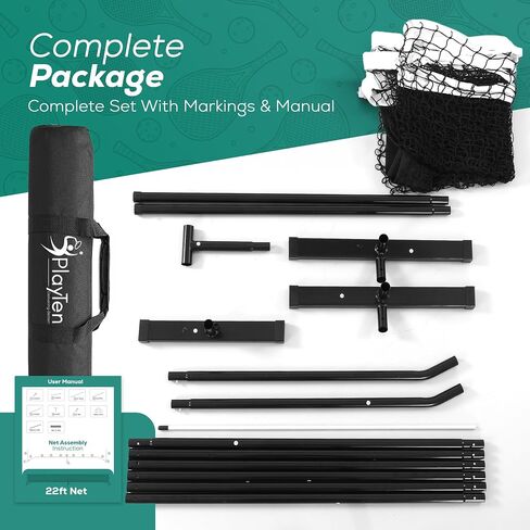 Pickleball Net, Full-Size Tennis Net with Backing, Heavy Duty, Easy to Assemble, Black in Saudi Arabia