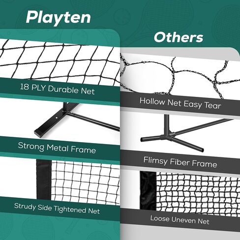 Pickleball Net, Full-Size Tennis Net with Backing, Heavy Duty, Easy to Assemble, Black in Saudi Arabia