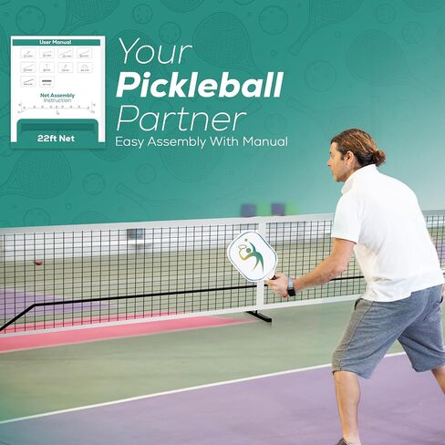Pickleball Net, Full-Size Tennis Net with Backing, Heavy Duty, Easy to Assemble, Black in Saudi Arabia