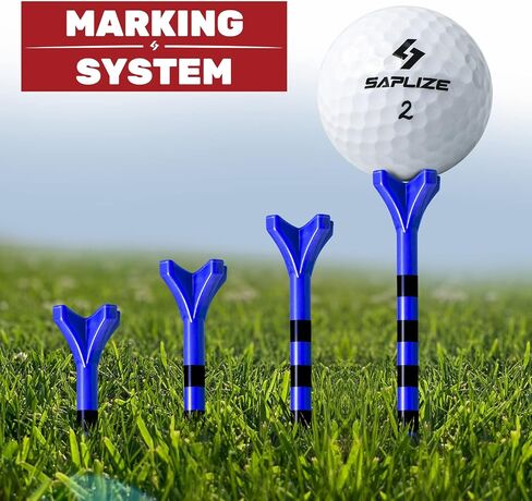 SAPLIZE Plastic Golf Tees Pack of 100(1-1/2"& 3-1/4" Available) Reduces Friction & Side Spin 4 Prongs Plastic Tees, Mixed in Saudi Arabia