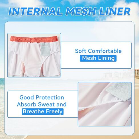 سروال سباحة رجالي سريع الجفاف 4 اتجاهات قابل للتمدد مع بطانة جيرسي فائقة النعومة، مادة ممتازة صديقة للبيئة بعامل حماية من الأشعة فوق البنفسجية 50+ in Kuwait