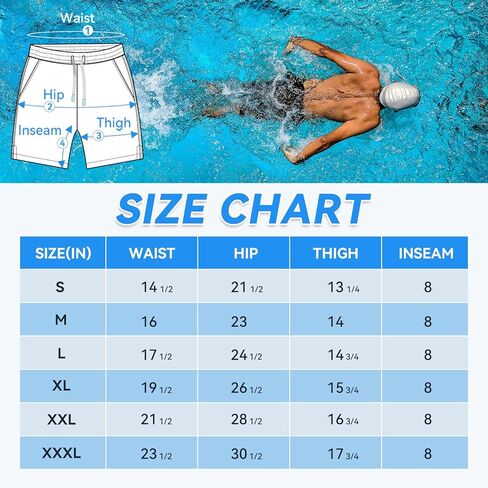 سروال سباحة رجالي سريع الجفاف 4 اتجاهات قابل للتمدد مع بطانة جيرسي فائقة النعومة، مادة ممتازة صديقة للبيئة بعامل حماية من الأشعة فوق البنفسجية 50+ in Kuwait