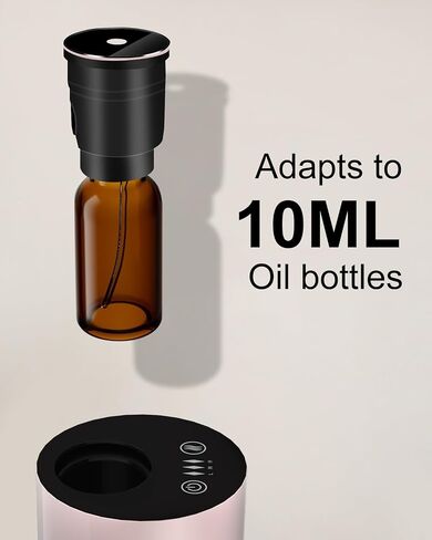 Waterless Essential Oil Diffuser - Aromatherapy Nebulizer Diffuser Battery Operated, Portable Scent Air Freshener Machine with 3 Mist Level & Auto Off Function for Home Cars Office(Type-C Version) in Saudi Arabia