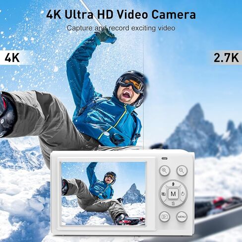 4K Digital Camera for Photography with 5X Optical Zoom, 64MP Autofocus Vlogging Camera, 16X Digital Zoom Compact Travel Camera with Wifi, Anti-Shake, 2 Batteries for Beginners and Teens(Black) in Saudi Arabia