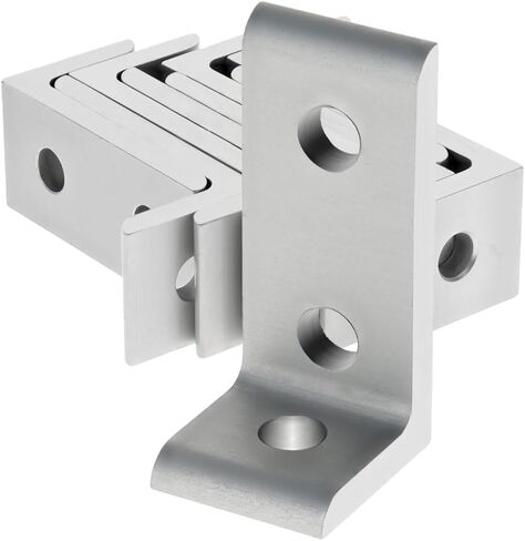 8020, 4176, 10 Series, Aluminum 3 Hole Inside Corner Bracket 90 Degree Angle Bracket for 80/20 T Slot Extruded Aluminum Extrusion (Clear Anodize, 10) in Saudi Arabia