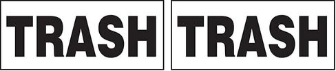 Accuform Signs LHSK508XVE Adhesive Dura-Vinyl Safety Label, Legend "Trash", 3" Length x 7" Width x 0.006" Thickness, Black on White in Saudi Arabia