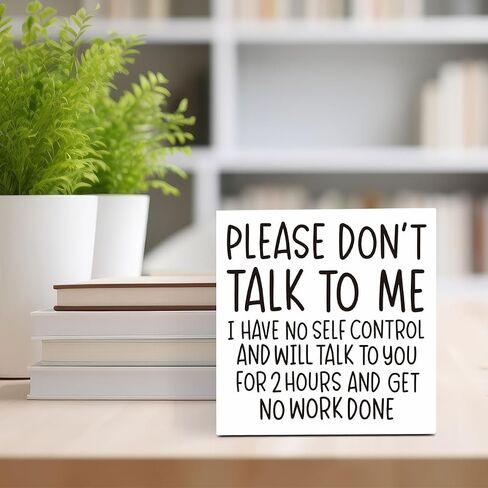 Boss's Day Gifts, Funny Boss Gifts for Women Men, Of Course I Talk to Myself Sign, Appreciation Gifts for Manager Coworker Employee Decor 5 X 5 Inch in Saudi Arabia