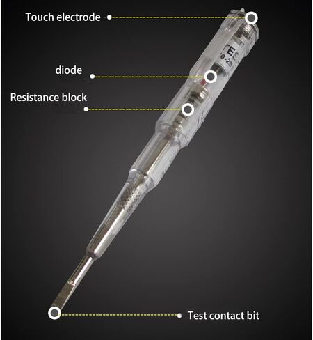 2 قطعة جهاز فحص الدائرة الكهربائية القلم جهاز قياس الجهد الكهربائي مفك 75-250 فولت كاشف الجهد القلم اختبار كهربائي مفك in Kuwait