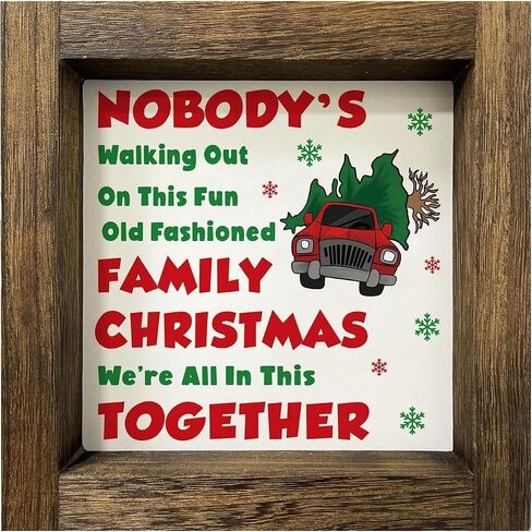 National Lampoon's Christmas Vacation Decorations, Funny Christmas Vacation Wood Sign, Christmas Vacation Prints with Wood Frame for Table Wall Bathroom Decor, Xmas Tiered Tray Decor, 7x7 inch in Saudi Arabia
