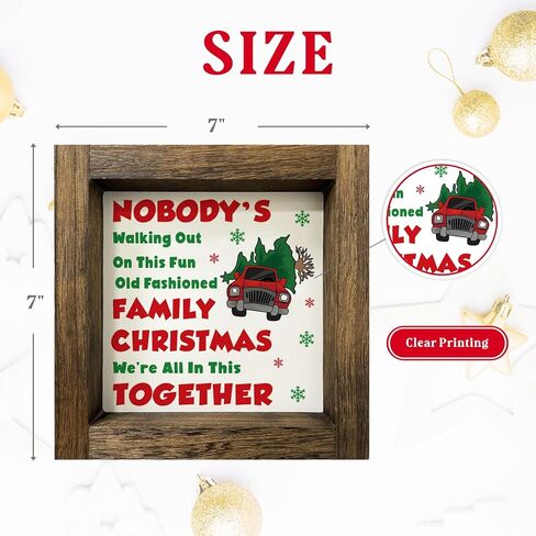 National Lampoon's Christmas Vacation Decorations, Funny Christmas Vacation Wood Sign, Christmas Vacation Prints with Wood Frame for Table Wall Bathroom Decor, Xmas Tiered Tray Decor, 7x7 inch in Saudi Arabia
