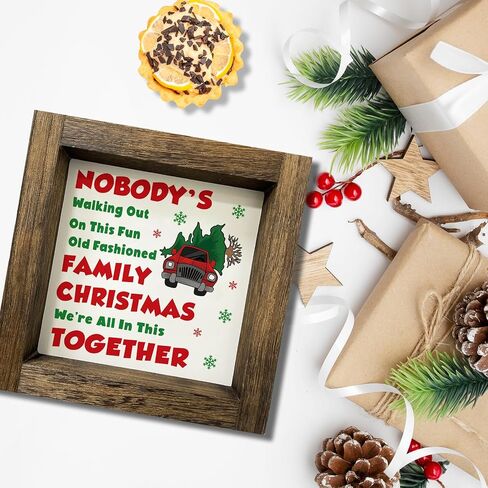 National Lampoon's Christmas Vacation Decorations, Funny Christmas Vacation Wood Sign, Christmas Vacation Prints with Wood Frame for Table Wall Bathroom Decor, Xmas Tiered Tray Decor, 7x7 inch in Saudi Arabia