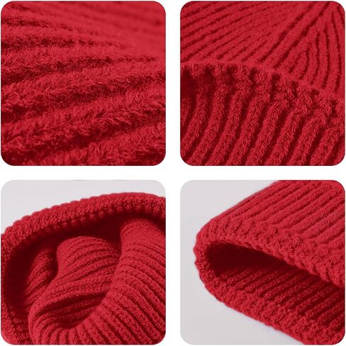 ZOORON 1&2 Unisex Thick Knitted Beanie for Men Women Cuffed Plain Hat Winter Slouchy Ski Beanies in Saudi Arabia