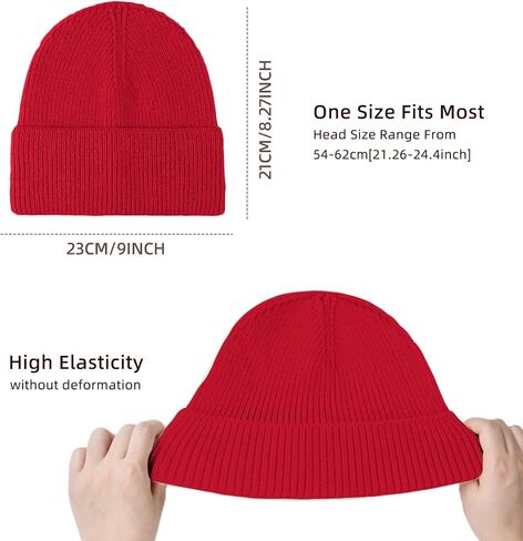 ZOORON 1&2 Unisex Thick Knitted Beanie for Men Women Cuffed Plain Hat Winter Slouchy Ski Beanies in Saudi Arabia