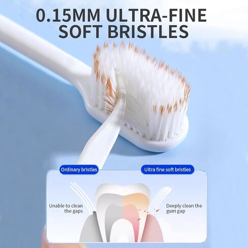 Manual Wide Head Toothbrush - 3 Pack, Extra Soft Bristle Toothbrushes for Adults, Ultra Soft Flossing Toothbrush for Sensitive Teeth in Saudi Arabia