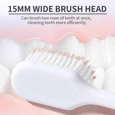 Manual Wide Head Toothbrush - 3 Pack, Extra Soft Bristle Toothbrushes for Adults, Ultra Soft Flossing Toothbrush for Sensitive Teeth in Saudi Arabia