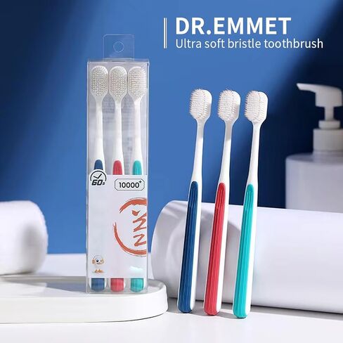 Manual Wide Head Toothbrush - 3 Pack, Extra Soft Bristle Toothbrushes for Adults, Ultra Soft Flossing Toothbrush for Sensitive Teeth in Saudi Arabia