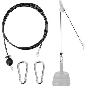 Fitness Pulley Cable, Gym Replacement Cable Heavy Duty Steel Wire Rope Fitness Cable Pulley System Attachments Home Gym Machine Equipment Workout Accessories