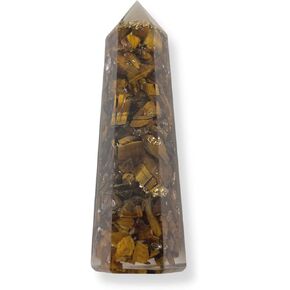 Orgonite Healing Crystal Wand - Tower - Obelisk 3 inchs with Black Tourmaline Necklace (Clear Quartz)
