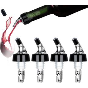 4 Pcs Liquor Pour Spout, Measured Pour Spouts for Liquor Bottles, 1 oz / 30 ml Liquor Bottle Pourers for Alcohol/Wine/Cocktails