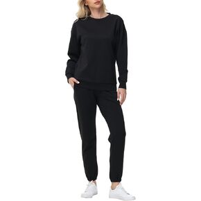 ZTN Womens Two Piece Outfits Sweatsuit Oversized Tracksuit Sweat Lounge Set Baggy Sweatpants Fall Fashion with Pockets
