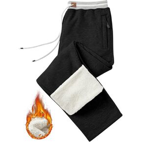 Mens Sweatpants with Zipper Pockets Soft Fleece Lined Active Joggers Drawstring Waist Athletic Running Yoga Pants