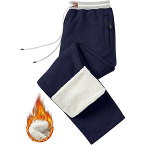 بنطال رياضي رجالي مزود بجيوب بسحاب، سروال رياضي للركض والركض، مبطن بالصوف الناعم، برباط الخصر، سروال يوجا رياضي للجري in Kuwait