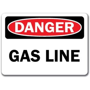 Danger Sign - Gas Line - 10" X 14" OSHA Safety Sign