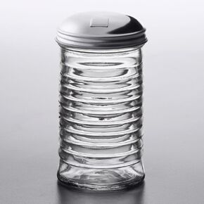 12 Oz Glass suger shaker/Dispenser with stainless steel pour-flip lid, by Geex Depot US (12 Oz)