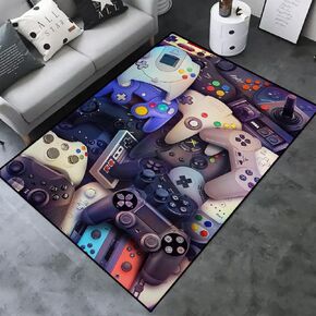 Large Game Area Rugs 3D Gamer Carpet Decor Game Printed Living Room Mat Bedroom Controller Player Boys Gifts Home Non-Slip Crystal Floor Polyester Mat (63" x39"(160 * 100cm), Game Rugs-1)