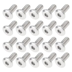 20Pcs M6 x 20mm Flat Head Hex Socket Cap Screws Bolts, 304 Stainless Steel, Allen Hex Drive, Bright Finish, Fully Machine Thread (M6 x 20mm)