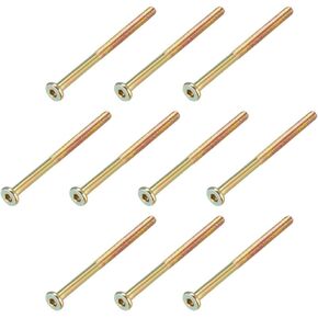 uxcell M6x90mm Furniture Screw Hex Socket Machine Screws Zinc Plated Fasteners Bolts Half Thread Carbon Steel 10Pcs