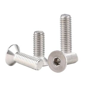 30Pcs m6x14mm Flat Head Socket Cap Screws Countersunk Bolts, Allen Socket Drive, Stainless Steel 18-8 (304), Bright Finish,metric bolts, Silver, us-ct151