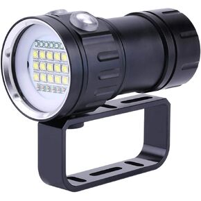 120 Degree Diving Flashlight, Diving Light IPX8 Waterproof Flashlight 18000 Lumen 7 Modes of Light Switching 500M Underwater 27*LED Design LED Flashlight for Under Water Sports
