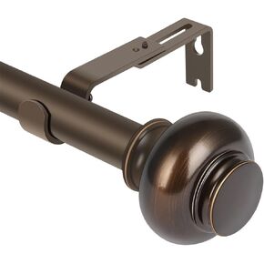 curtain rod 36-72 inch,1 inch Decorative,Polished Bronze Antique Finial