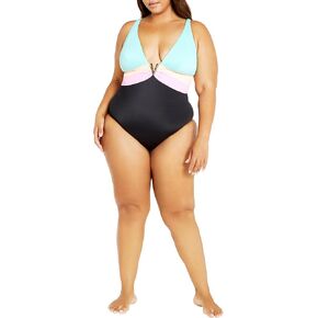 ملابس نسائية سيتي شيك CITYCHIC مقاس كبير Natalia COL B 1 PC، Mint Multi