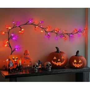 ضوء ديكور للهالوين على شكل خفاش عنكبوت للهالوين، ضوء راتان، شجرة محاكاة LED - أرجواني in Kuwait