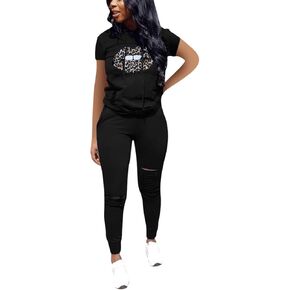 Nimsruc قطعتين ملابس للنساء الصيف ملابس نسائية غير رسمية مجموعات عداء ببطء مجموعة بدل رياضية ضيقة رياضية أسود XXL in Kuwait