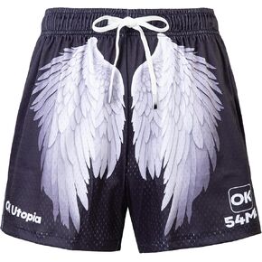 Ok54me Men's Graphic Print Shorts 5" Inseam Mesh Shorts for Men Comfy Elastic Drawstring Athletic Shorts
