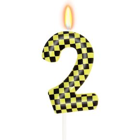 Number 5 Racing Cars Birthday Candle, Race Car Cake Topper, Truck Themed Birthday Party Decorations, Black White Checkered Candles